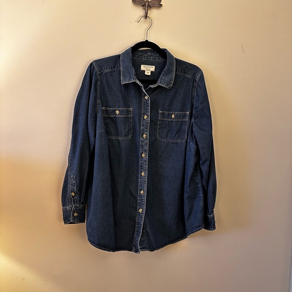 Liz Claiborne Tops - Liz Claiborne | Dark Blue Denim Button-Down Shirt